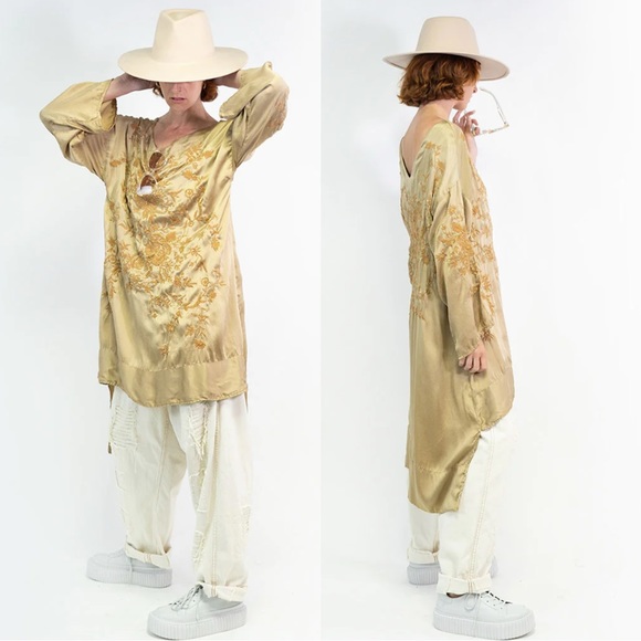 Magnolia Pearl Parnassus Tunic 100% Silk Embroidered Dress - Picture 11 of 13